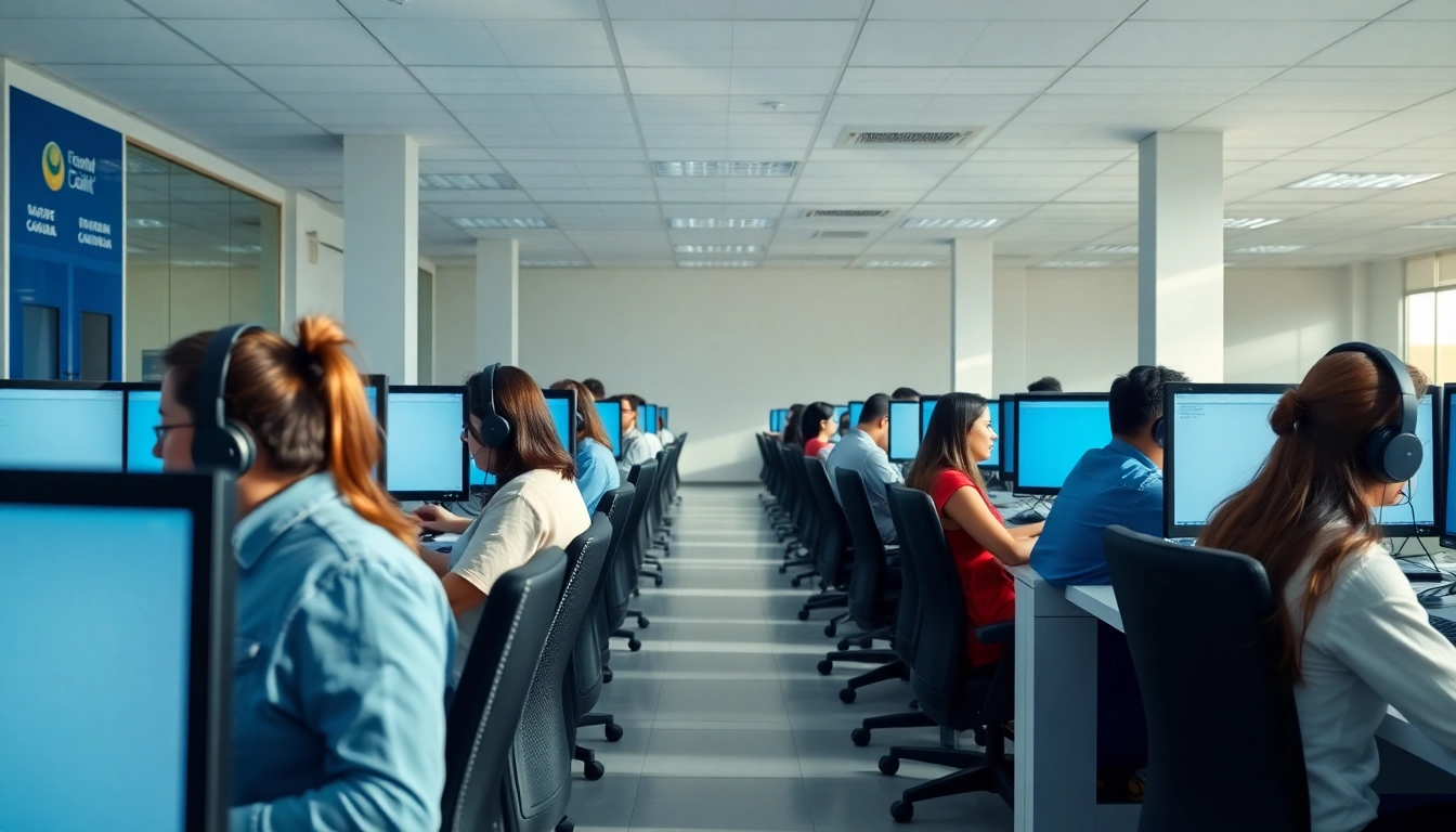 Agents collaborating in a vibrant call center in Tijuana, enhancing customer service efficiency.