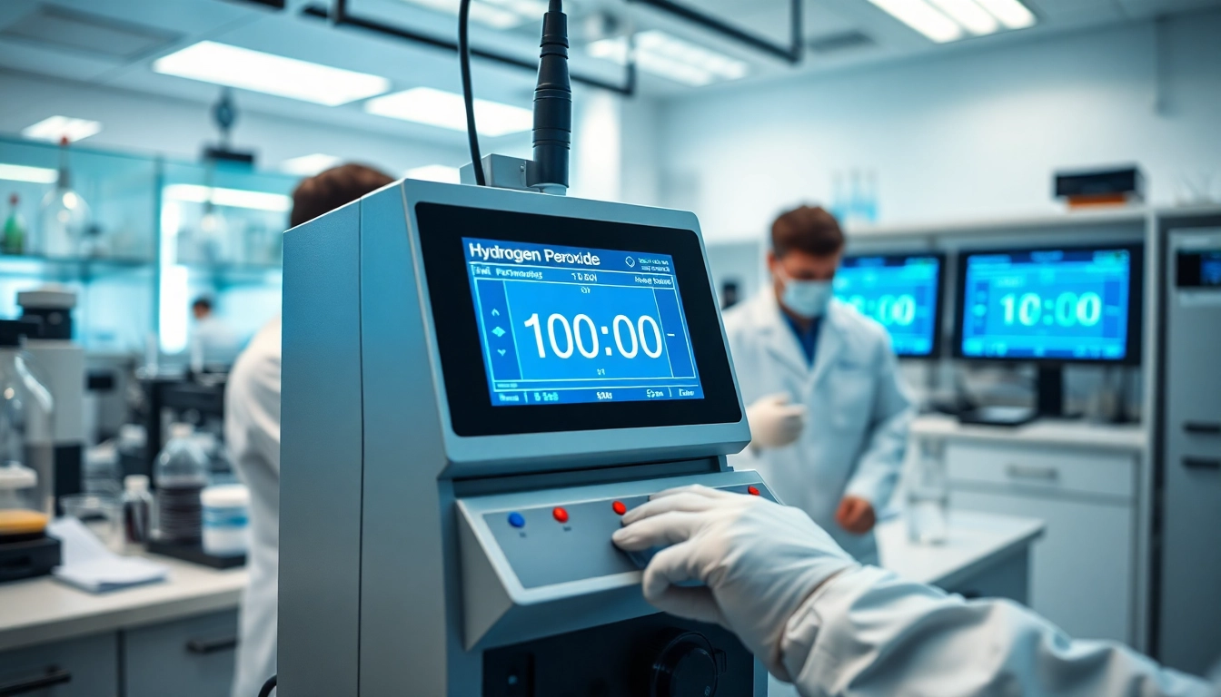 Hydrogen Peroxide detection system in a modern lab, showcasing real-time monitoring and scientific precision.
