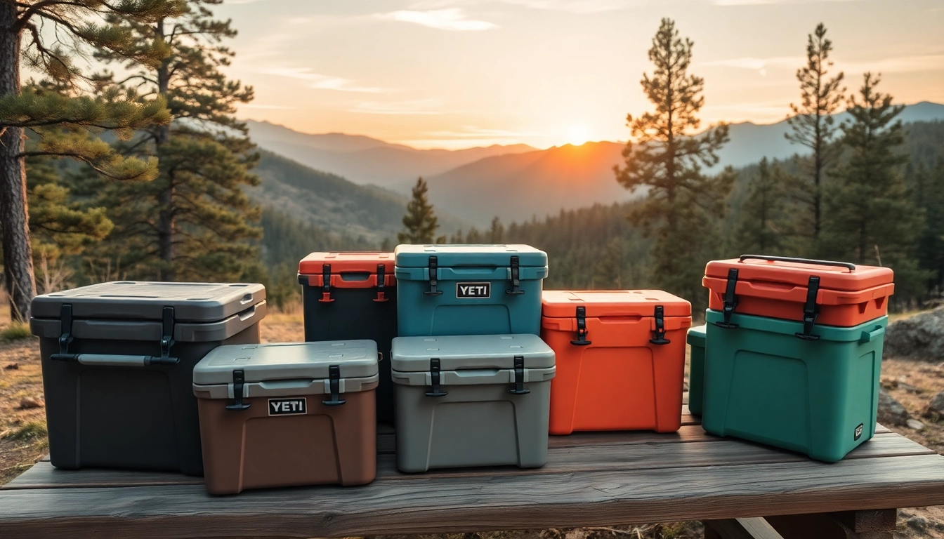 Explore various Yeti cooler alternatives arranged on a picnic table in an outdoor setting.