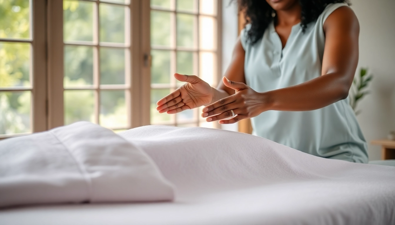 Healer practicing Usui Reiki during a session at lovehealingexpansion, creating a calming atmosphere.