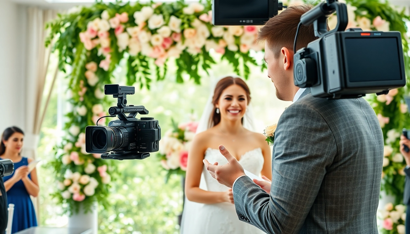 Edmonton videographer capturing a wedding ceremony with vibrant elements and joyful atmosphere.