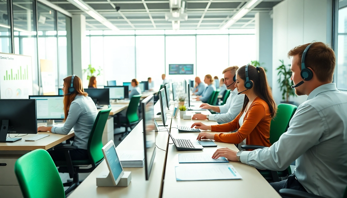 Agents providing efficient order processing services in a modern call center environment.