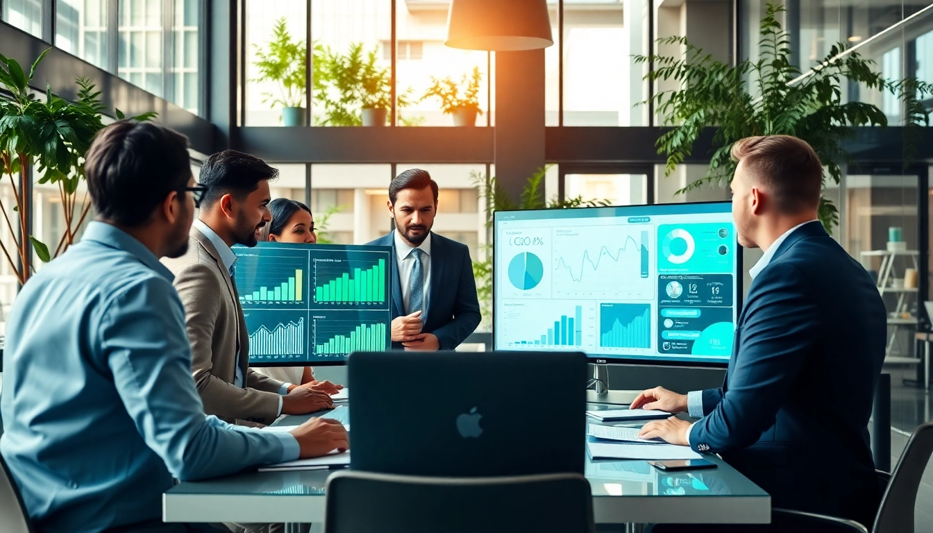 Analyze competitive intelligence data in a modern business meeting with diverse team dynamics.