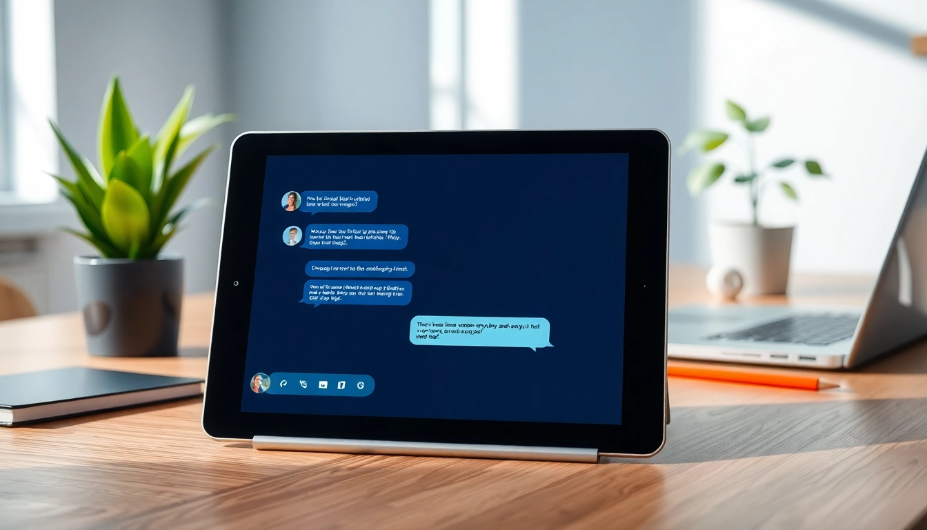 Engaging chatgpt chatbot conversation displayed on a modern digital device in a professional workspace.