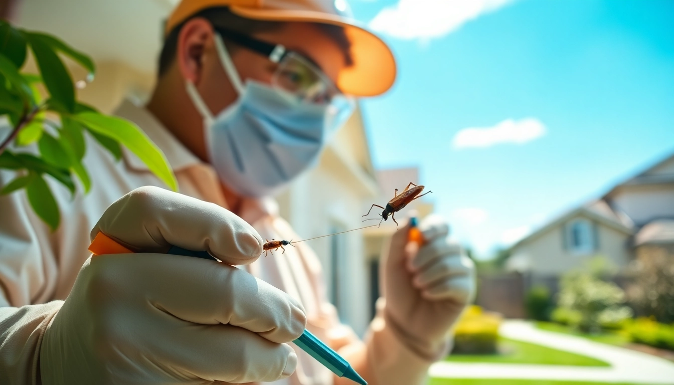 Pest control Sydney technician effectively managing pest treatment in a residential area.