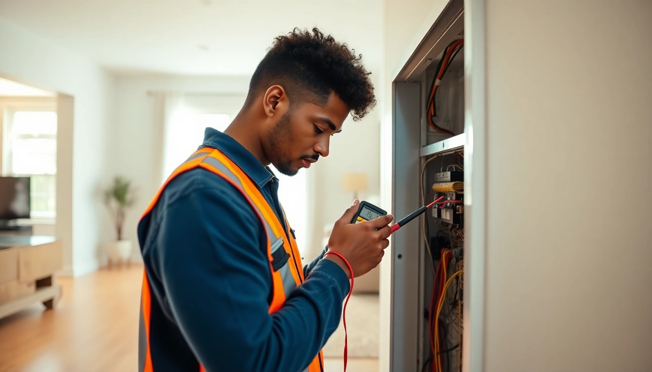 Skilled Electrical Contractor Clearwater inspecting a residential electrical panel for safety.