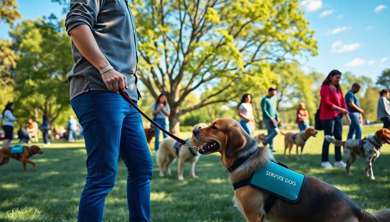 Training a service dog to help individuals learn how to get a service dog.