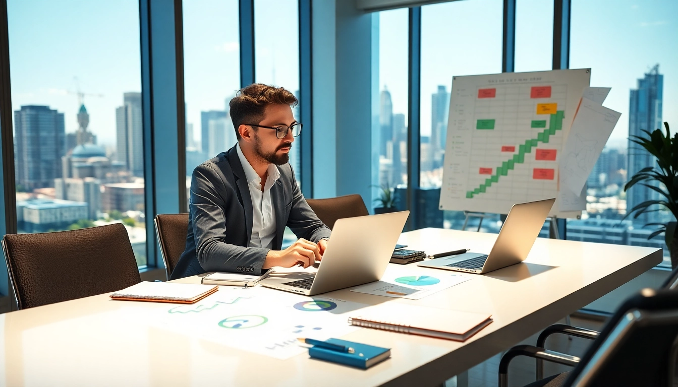 Collaborative entrepreneurs launching successful startup ideas in a modern office space