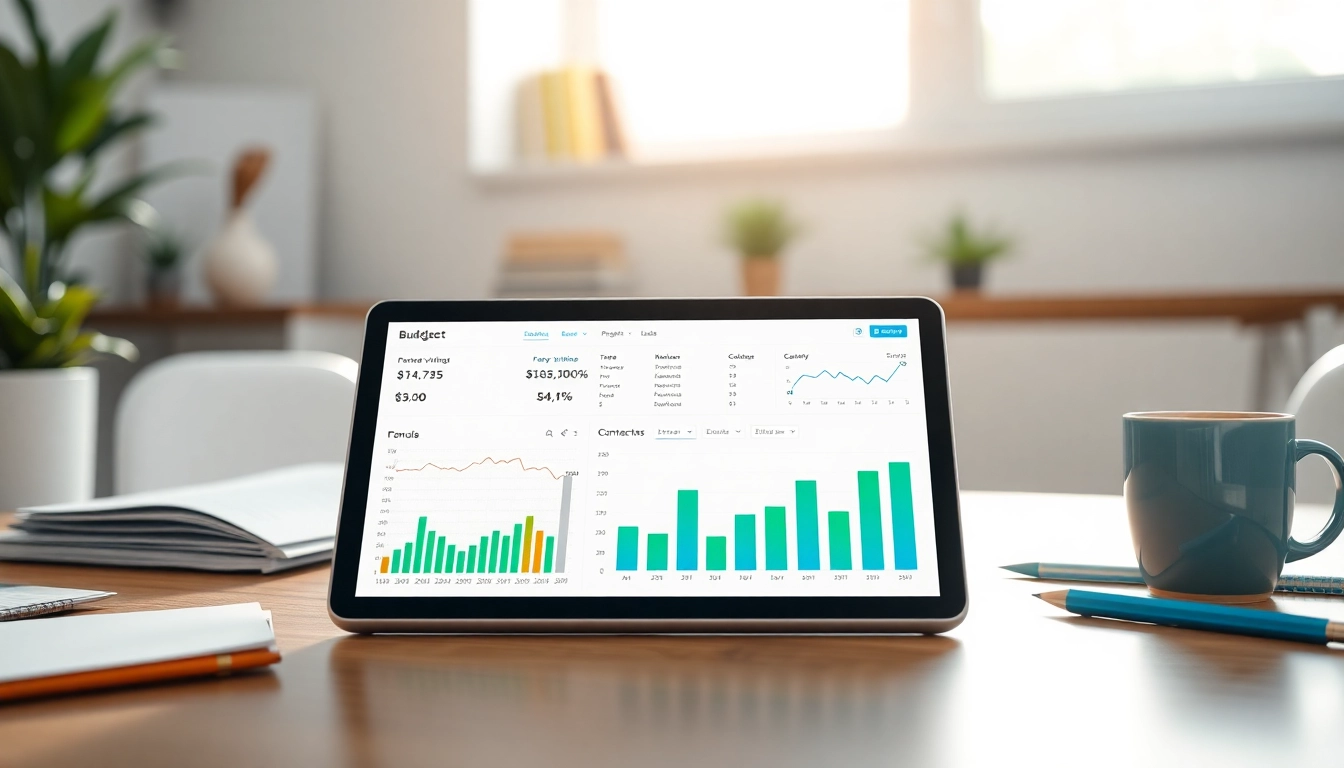 Engaging budget visualizer interface showcasing colorful financial charts for effective personal finance management.