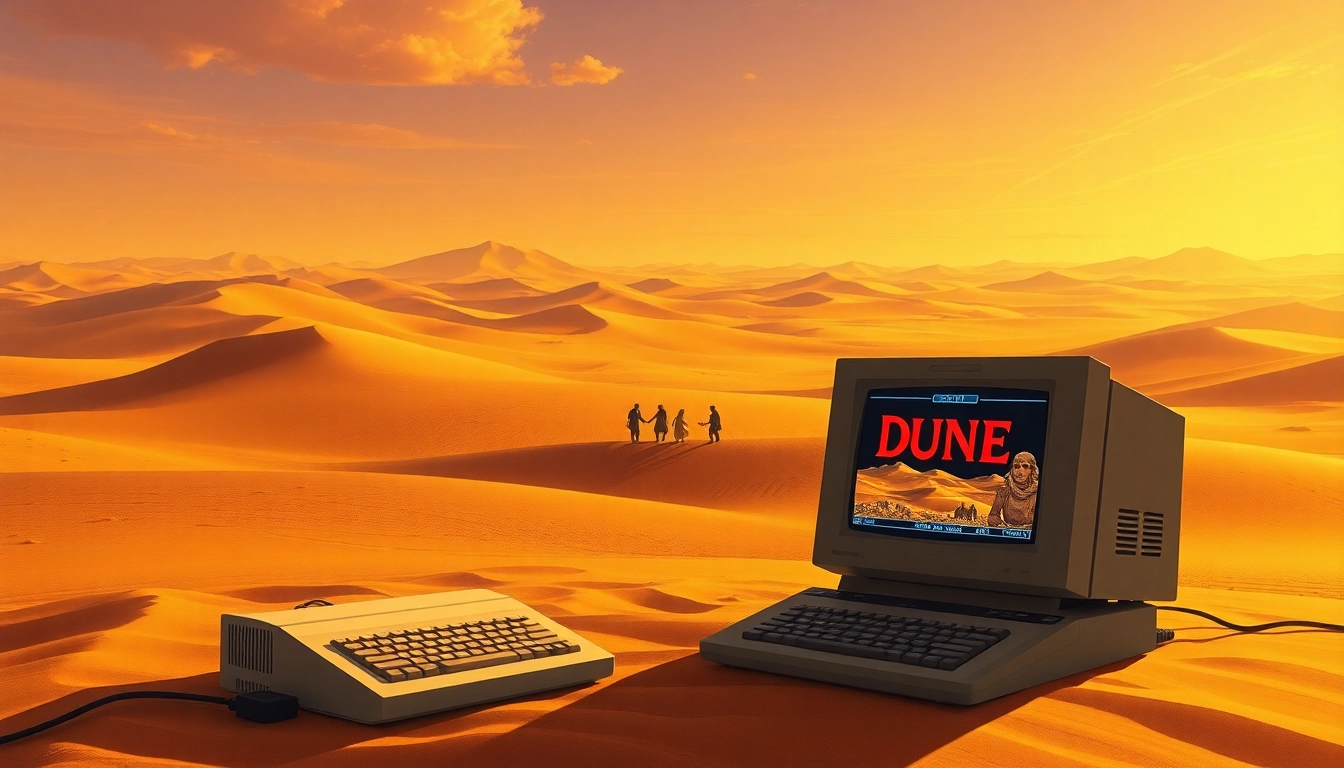 Experience Dune 2 download with a nostalgic desert landscape showcasing Arrakis.