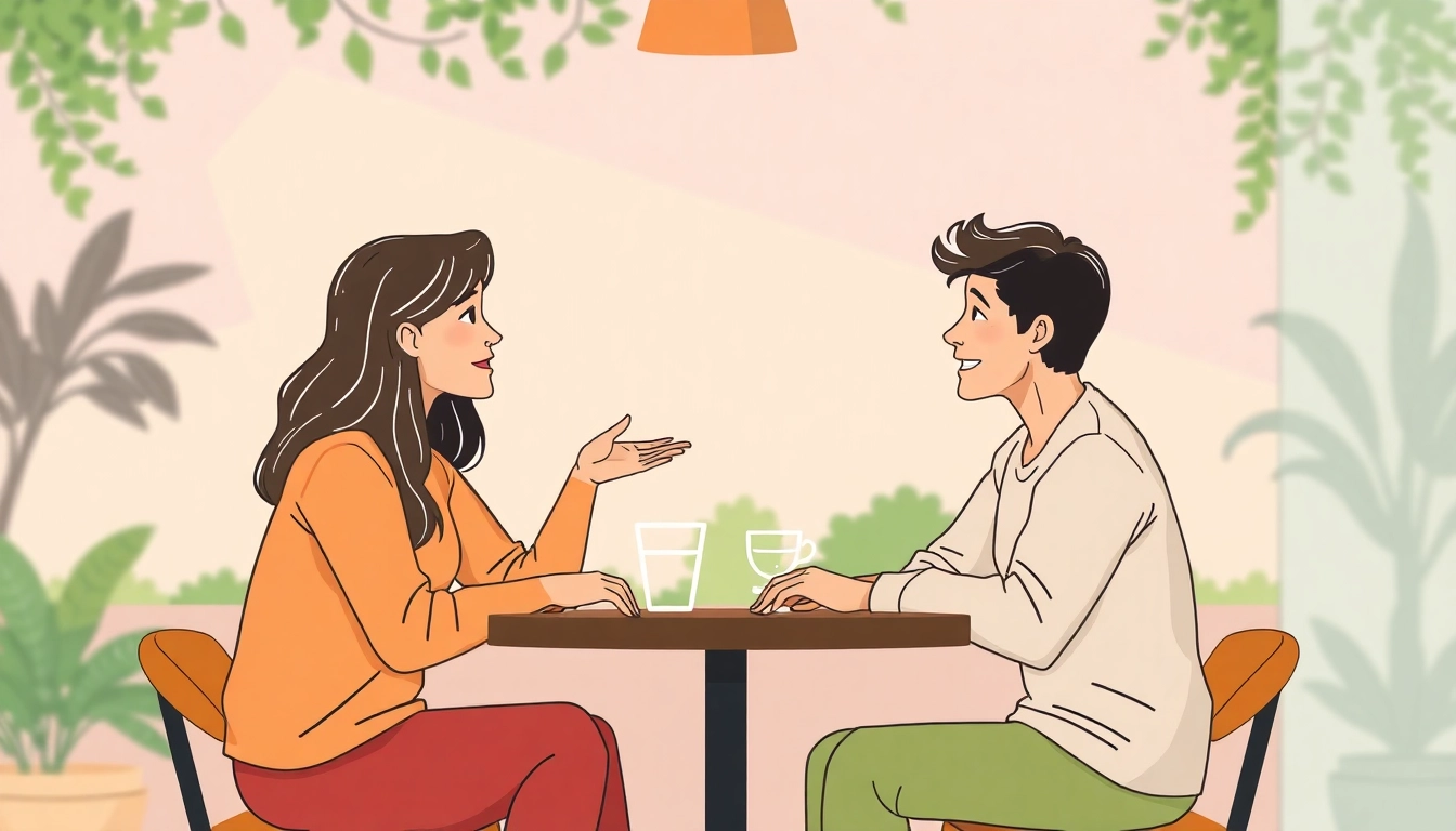 Capturing a heartfelt exchange about communication in relationships in a cozy café setting.