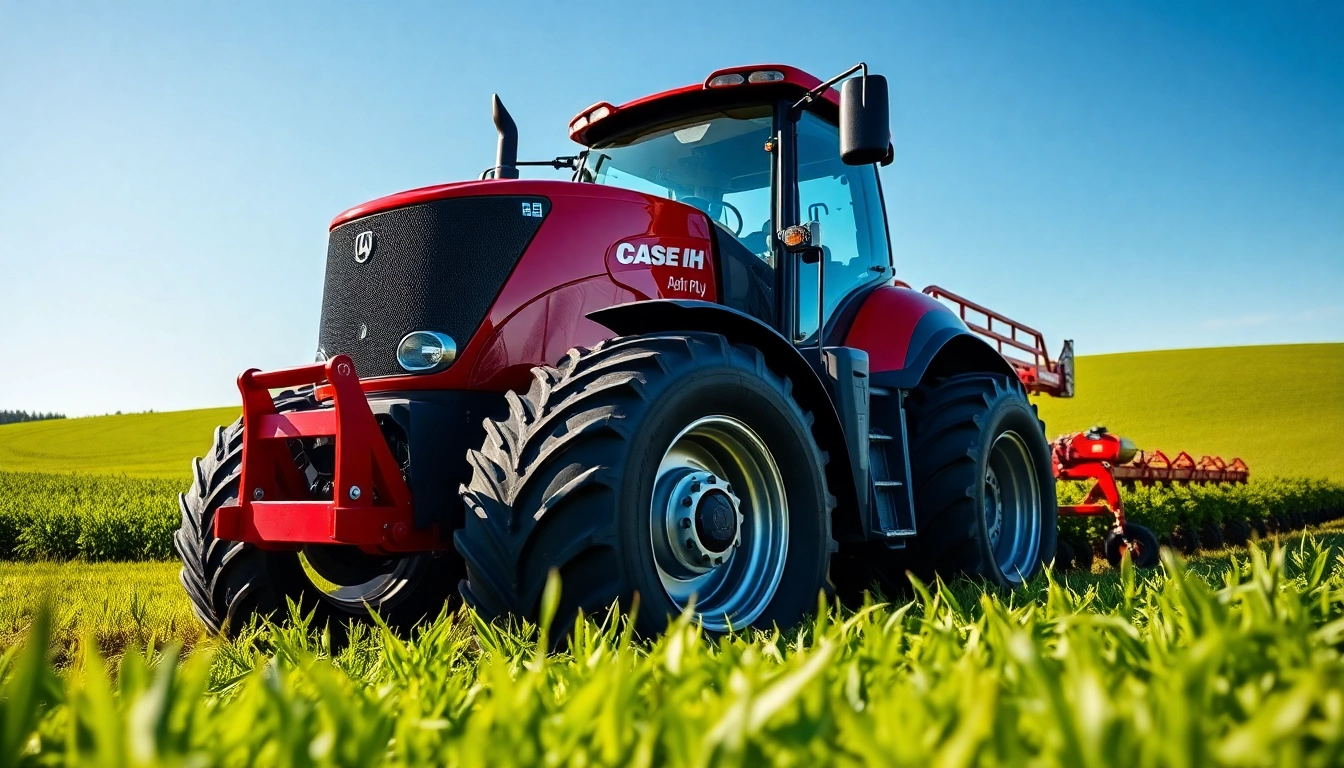 Case-ih Traktor in einem Feld, der die Effizienz moderner Landwirtschaft zeigt.