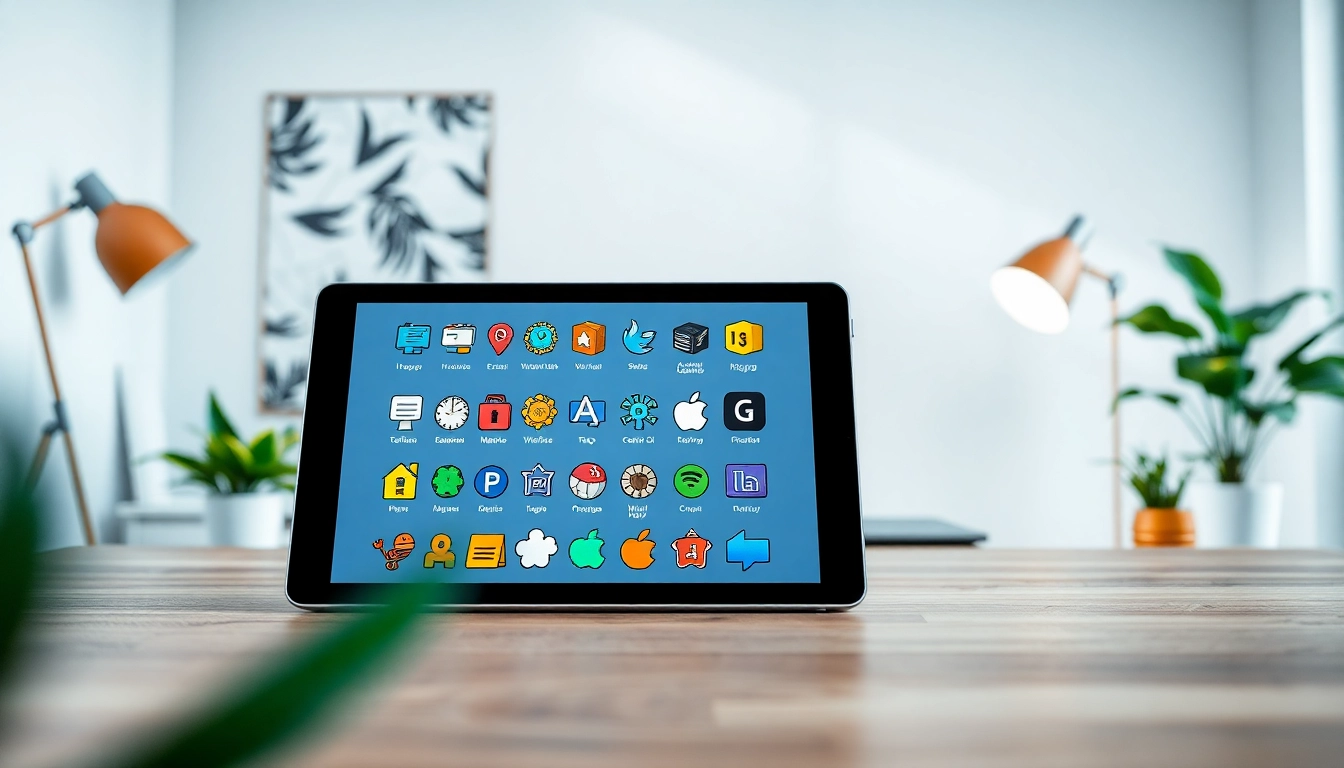 Curated Icons displayed creatively in a modern design studio