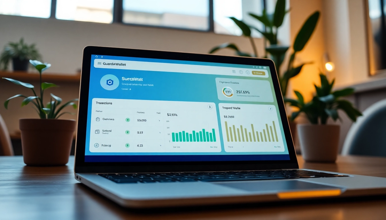 User navigating the guarda wallet interface for secure cryptocurrency transactions.