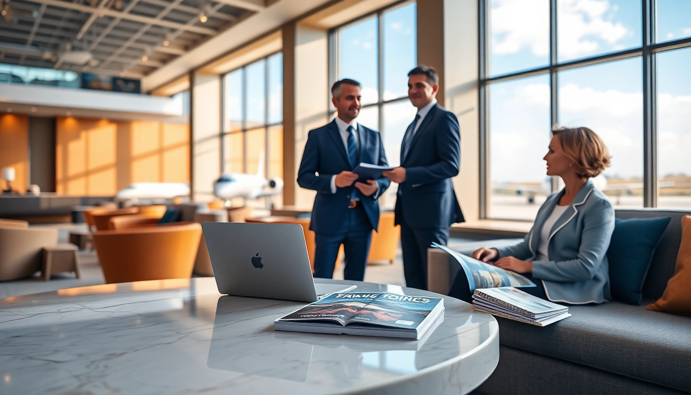 Luxury travel concierge services presented by a professional concierge assisting clients at an upscale lounge.