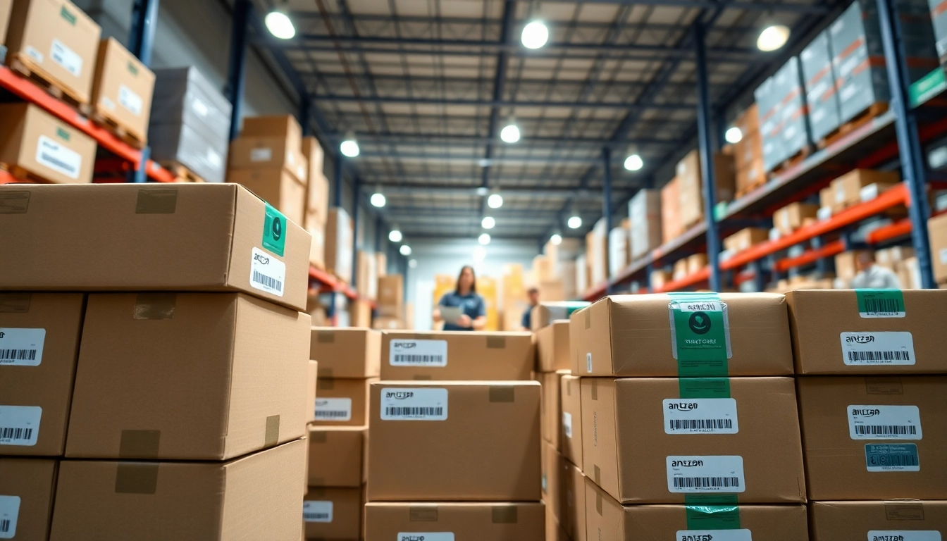 Streamlined Amazon FBA wholesale operation showcasing organized inventory and efficient workflow.