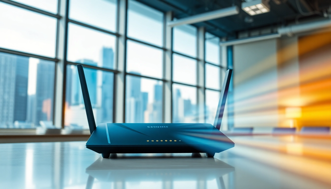 Highlighting Sonic Fiber Promo features with a modern office setup and sleek technology.