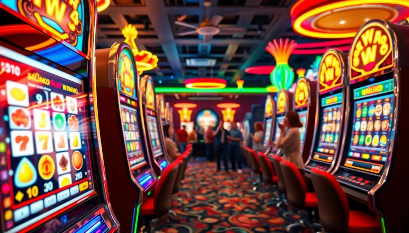 Beberapa pemain menikmati pengalaman bermain kaiko slot dengan semangat di kasino yang meriah.