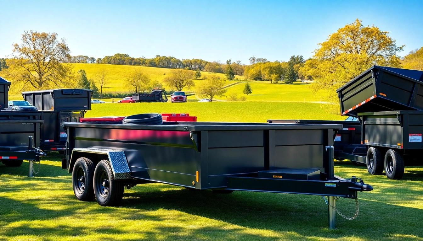Explore high-quality dumpster trailers for sale showcasing durability and versatility in an outdoor setting.