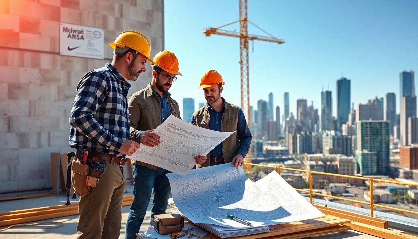 Capture of a New Jersey Commercial General Contractor team collaborating on a construction site.