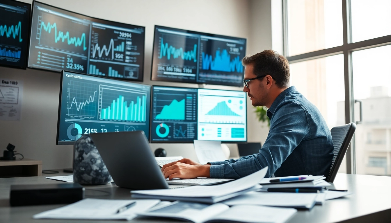 Engineer reviewing data and graphs related to das 140 in a modern tech workspace.