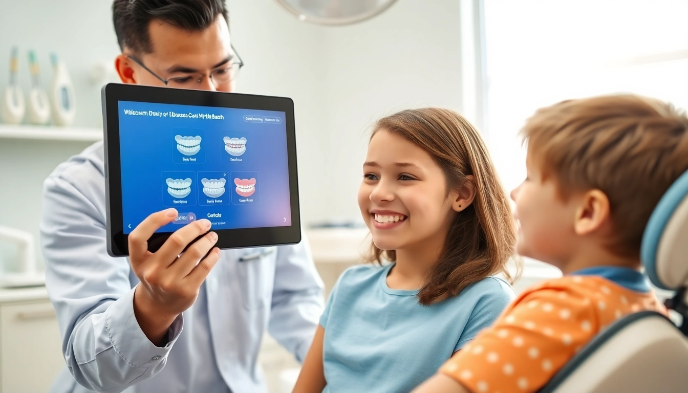 Learn about braces cost Myrtle Beach as a friendly orthodontist explains options to a patient.