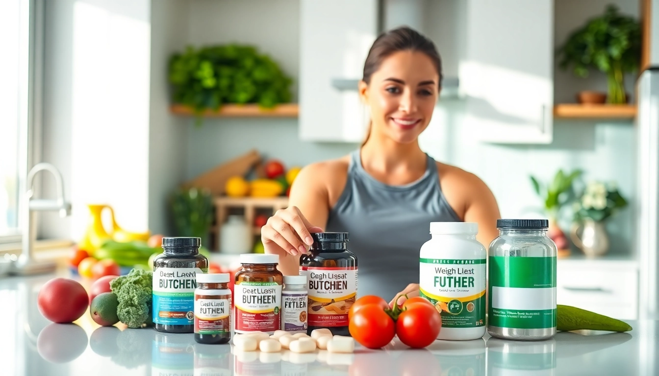 Learn how to choose a weight loss supplement with a fitness enthusiast assessing options in a vibrant kitchen.